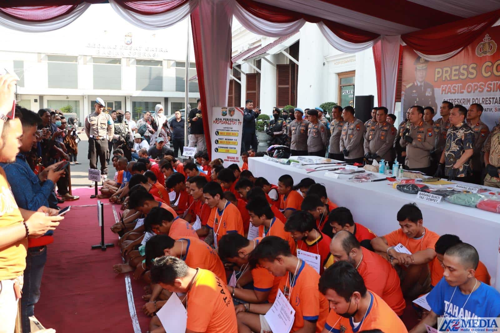 IMG 20230527 WA0012 Operasi Sikat Semeru 2023, Polisi Berhasil Ungkap 177 Kasus dan Amankan 100 Tersangka Curanmor di Surabaya