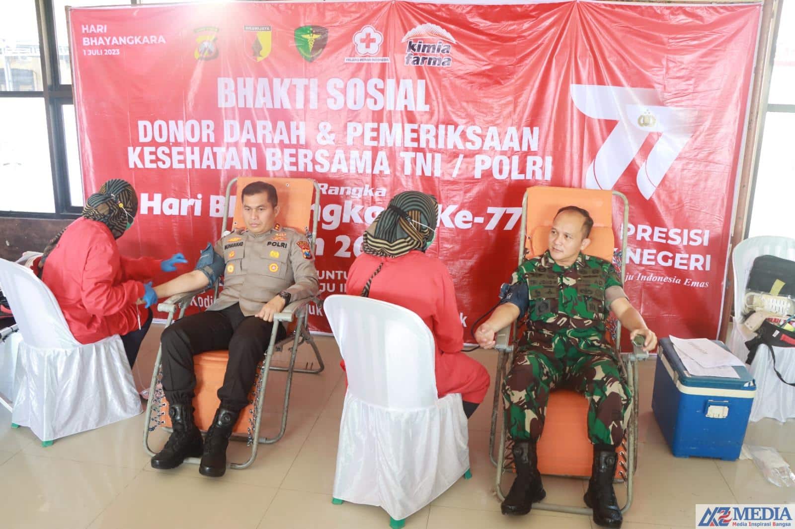 IMG 20230605 WA0062 Aksi Kemanusiaan Jelang Hari Bhayangkara ke-77 Polres Nganjuk Berhasil Himpun 166 Kantong Darah