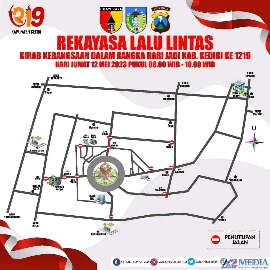 WhatsApp Image 2023 05 12 at 08.54.23 Jelang Hari Jadi Kabupaten Kediri, Ini Skema Pengalihan Arus Lalu Lintas Di Simpang Lima